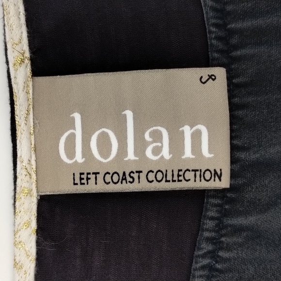 Anthropologie Dolan Dark Gray Blouse Mix Material Size Small Short Sleeve - Picture 6 of 9